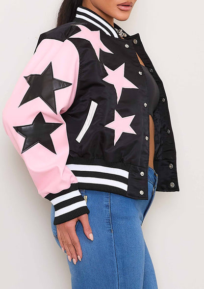 VESTE VARSITY STARS WOMEN: Noir / L