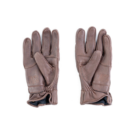 Gants cuir Ride Free Marron  avec protection des doigts 70's seventies