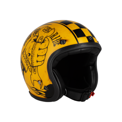 CASQUE JET DIRTY SKULL GARAGE 70'S SEVENTIES