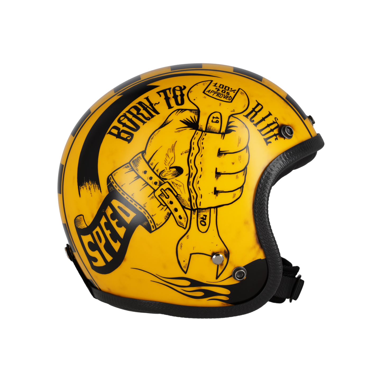 CASQUE JET DIRTY SKULL GARAGE 70'S SEVENTIES