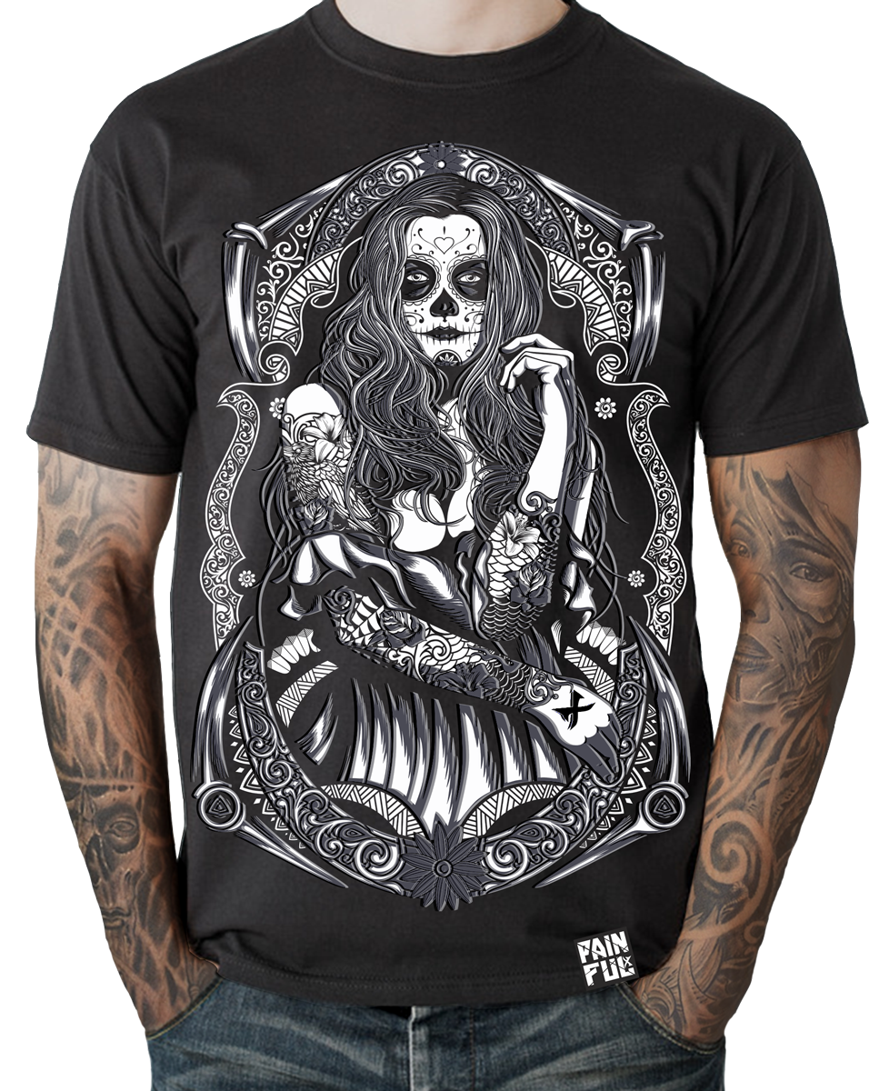 T shirt lady calavera: XL